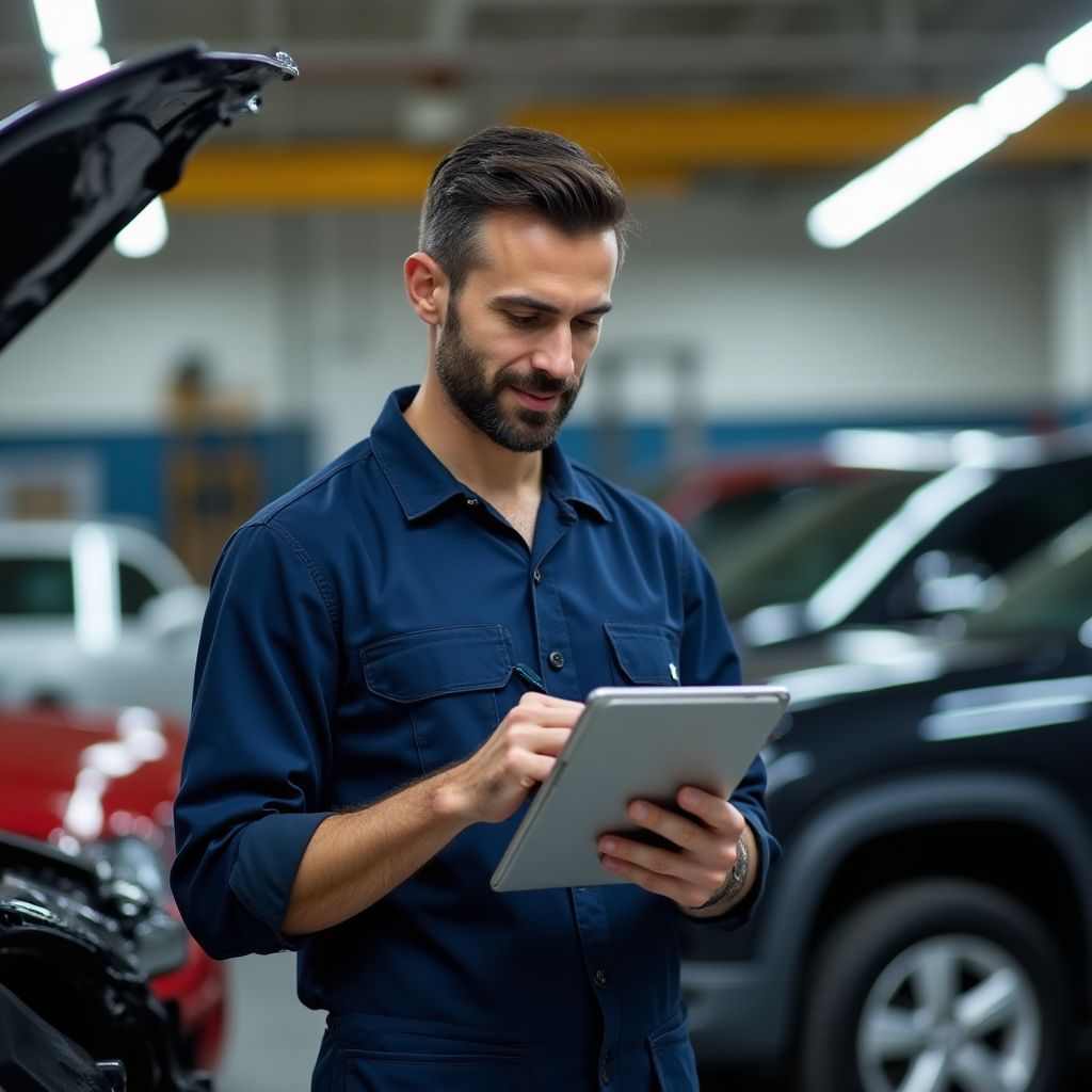 Auto repair shop management system in action