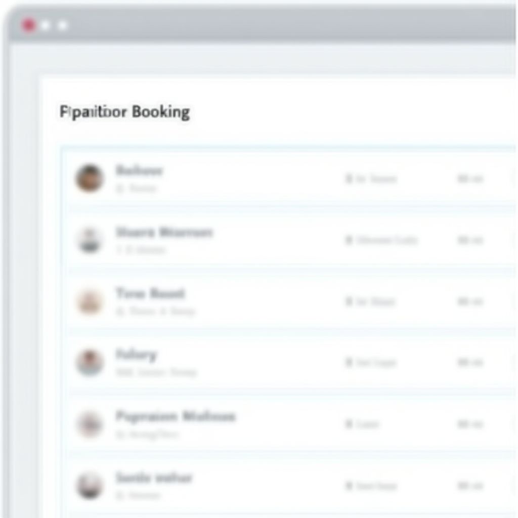 Online booking interface